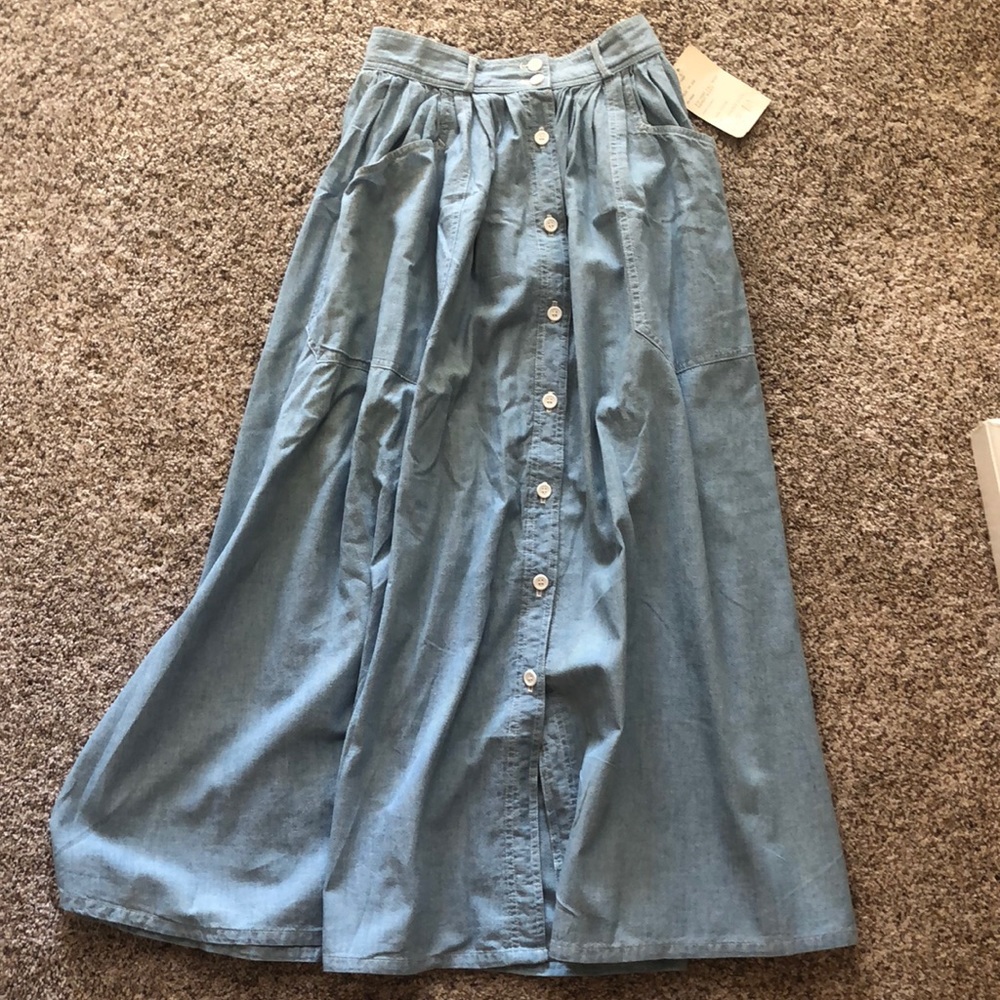 Chambray Calvin Klein Midi Skirt